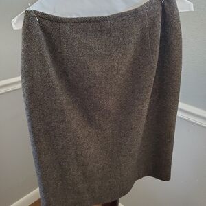 Lauren Ralph Lauren Brown Tweed Pencil Skirt - 100% Wool